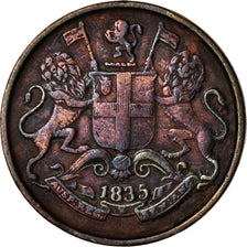 Coin, INDIA-BRITISH, 1/4 Anna, 1835, VF(30-35), Copper, KM:446.2