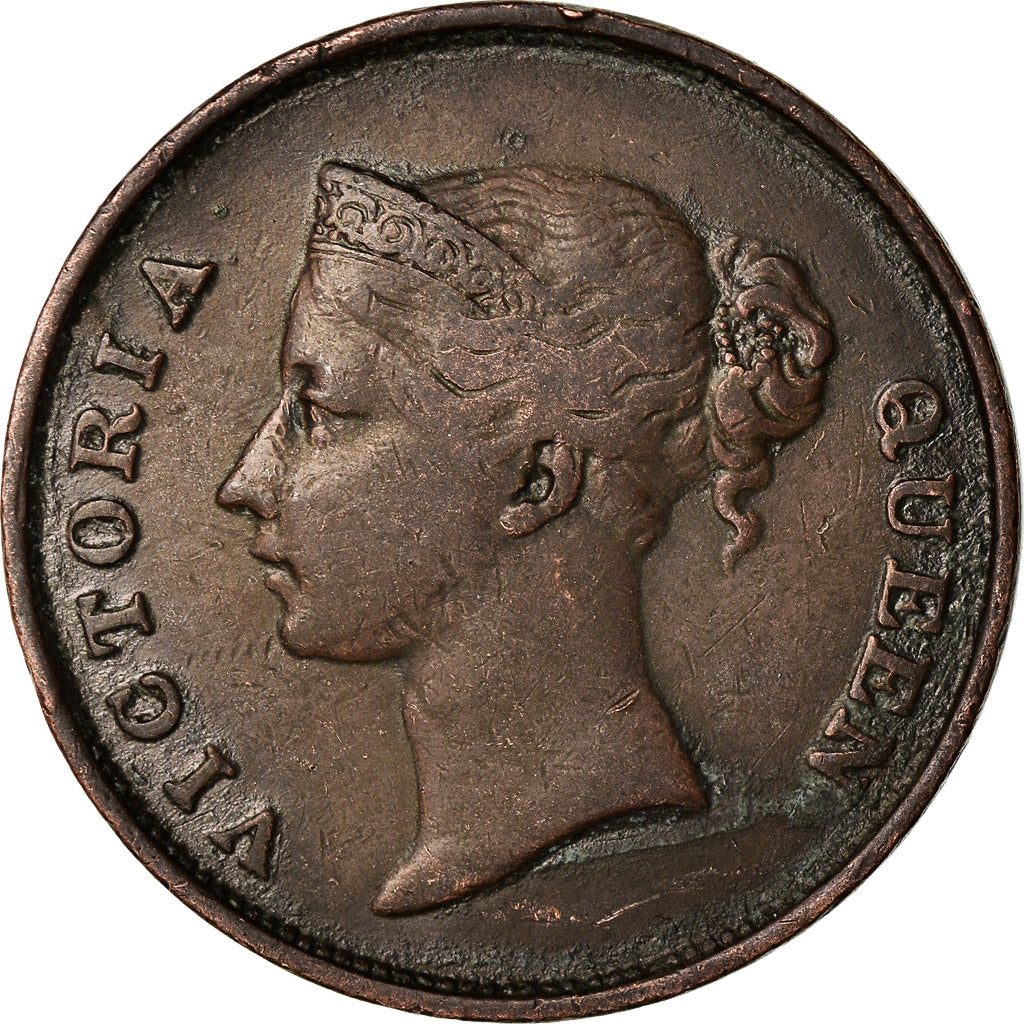 Coin, Straits Settlements, Victoria, Cent, 1845, VF(30-35), Copper, KM:3