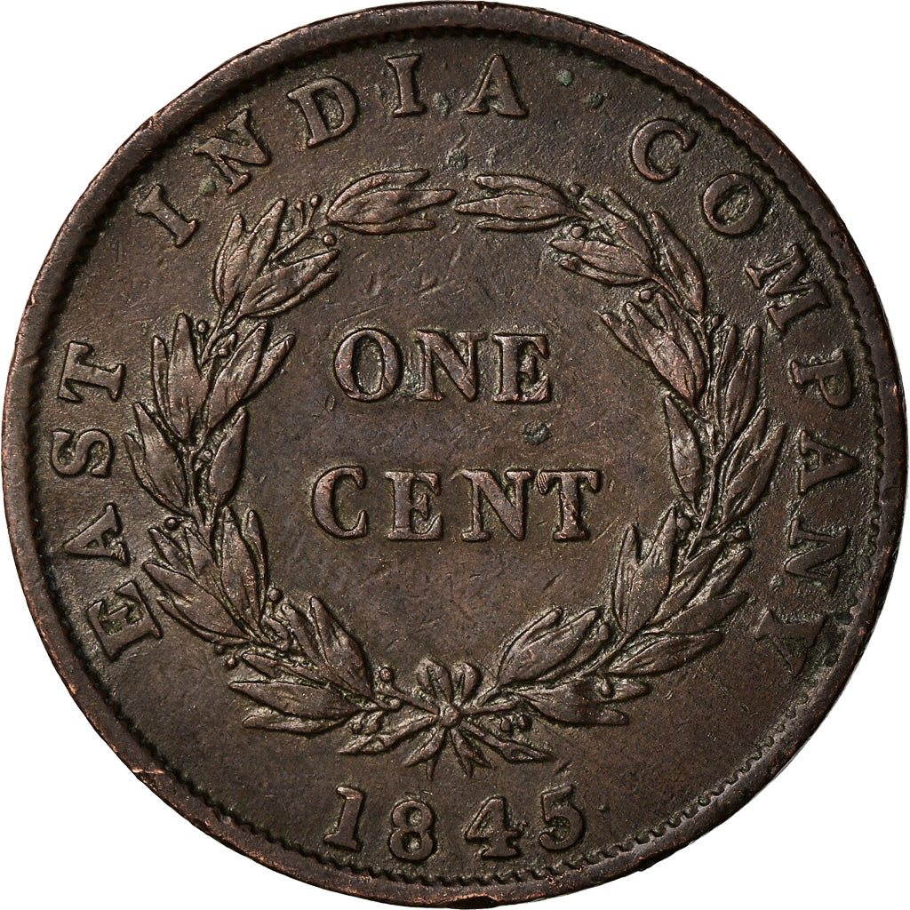 Coin, Straits Settlements, Victoria, Cent, 1845, VF(30-35), Copper, KM:3