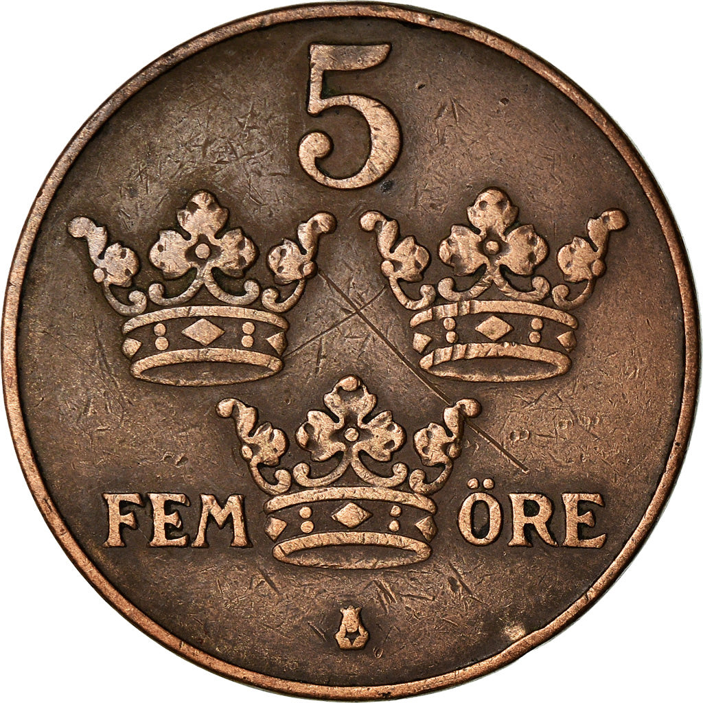 Coin, Sweden, Gustaf V, 5 Öre, 1834, EF(40-45), Bronze, KM:779.2