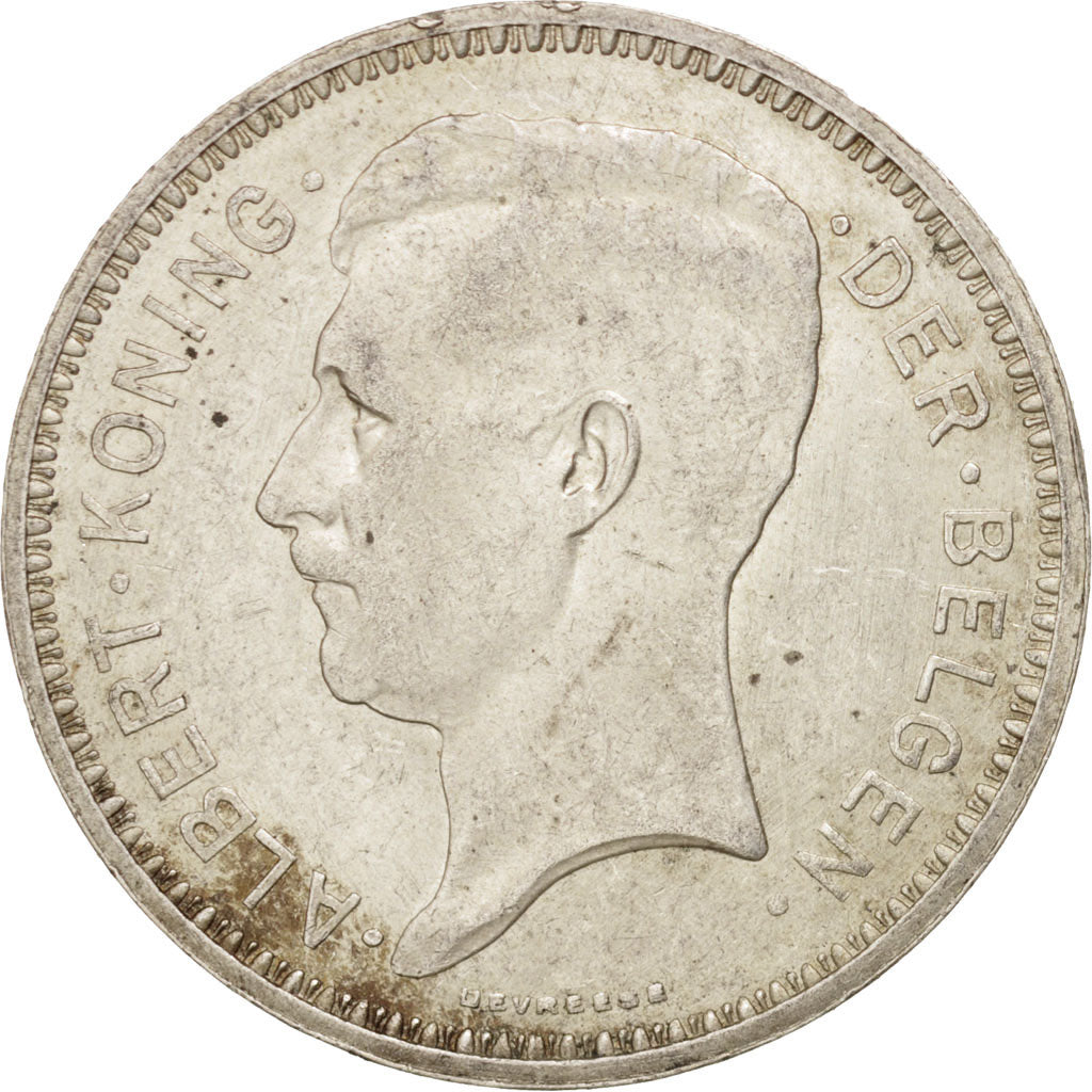 Coin, Belgium, 20 Francs, 20 Frank, 1934, AU(50-53), Silver, KM:104.1