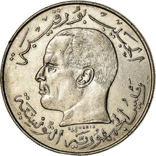 Coin, Tunisia, 1/2 Dinar, 1968, Paris, EF(40-45), Nickel, KM:291