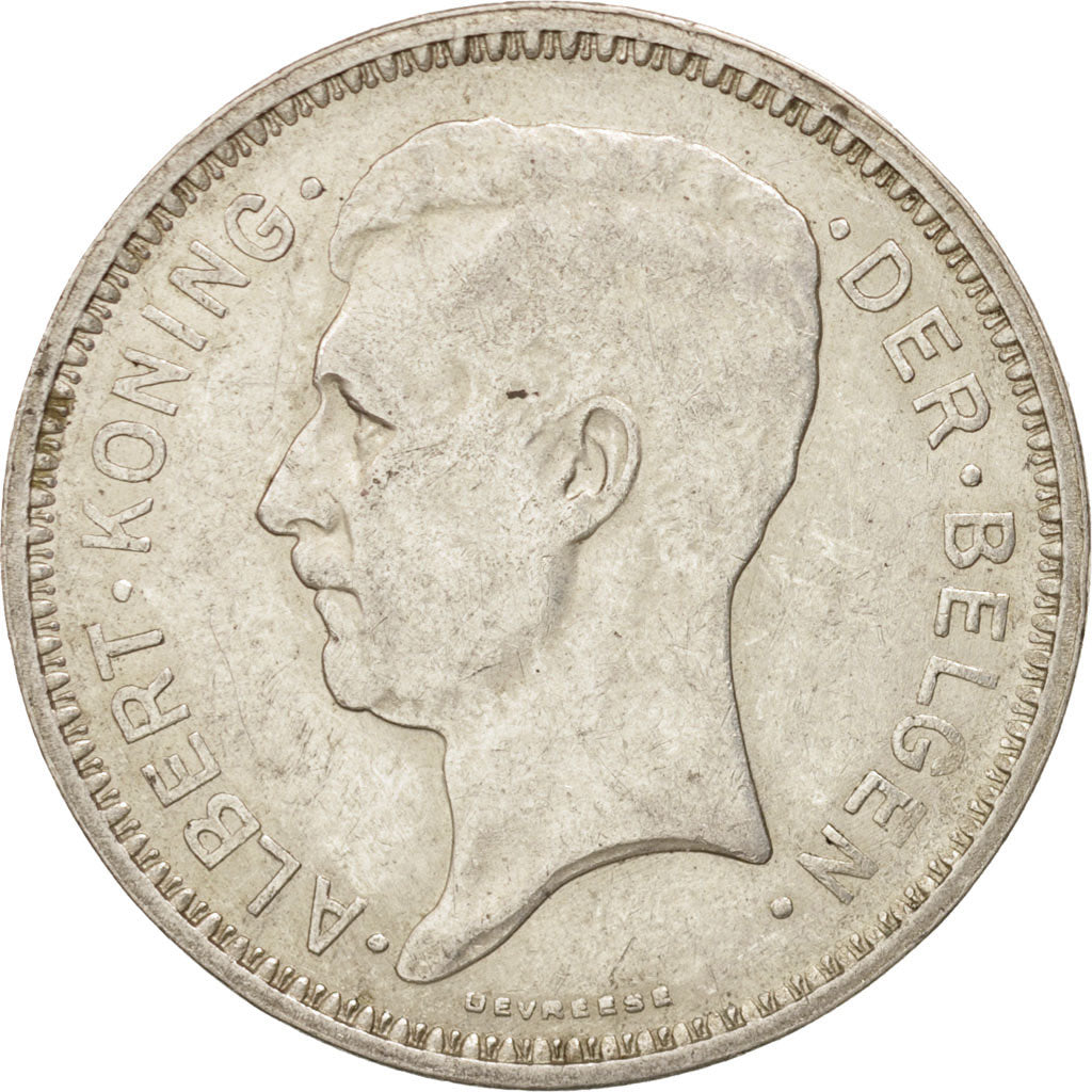 Coin, Belgium, 20 Francs, 20 Frank, 1934, AU(50-53), Silver, KM:104.1