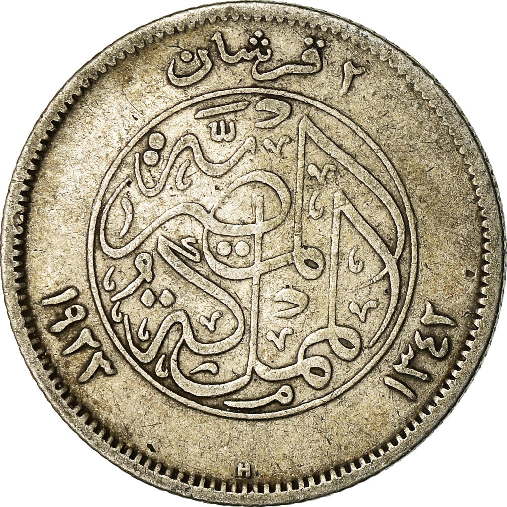 Coin, Egypt, Fuad I, 2 Piastres, 1924/AH1342, VF(20-25), Silver, KM:335