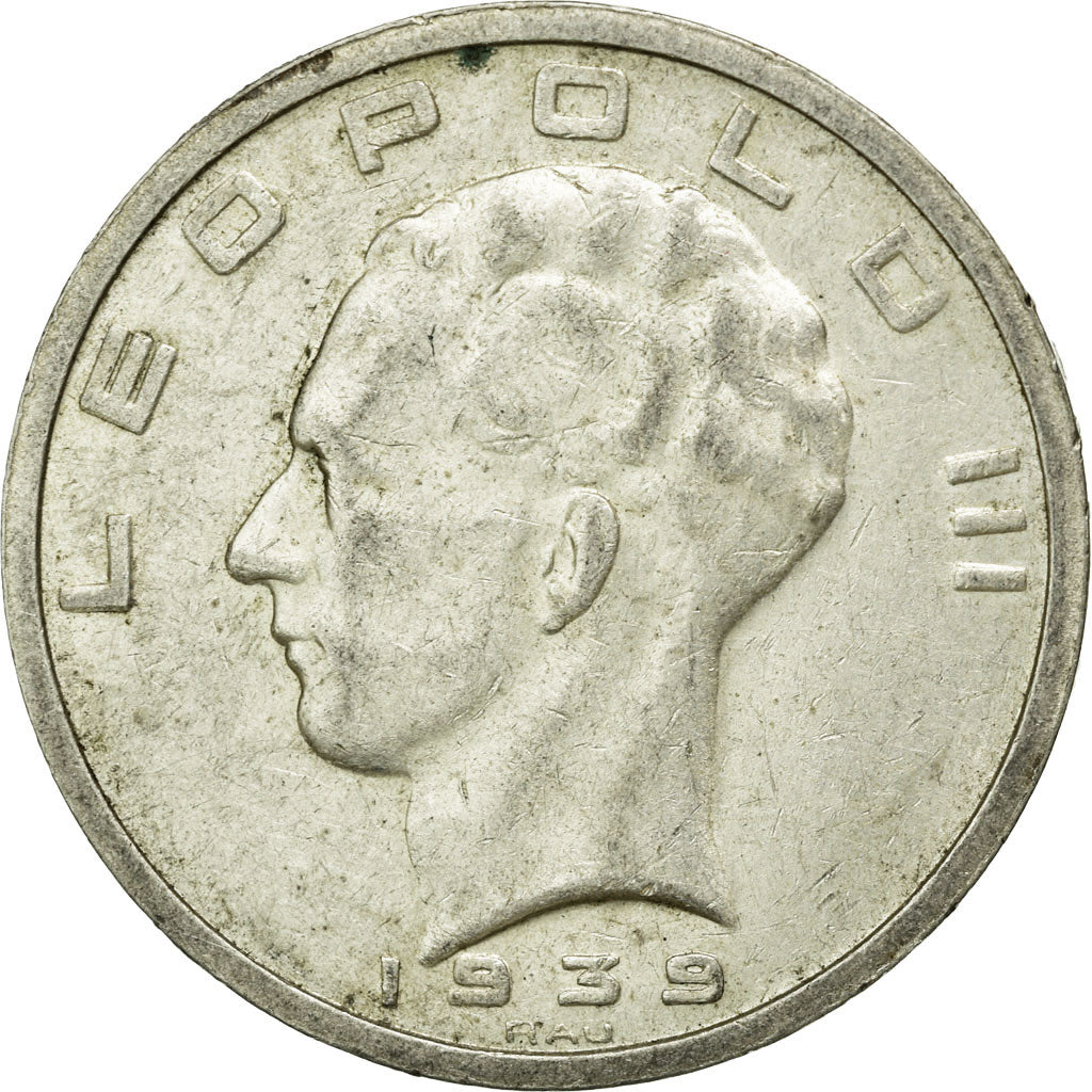 Münze, Belgien, 50 Francs, 50 Frank, 1939, SS+, Silber, KM:122.1