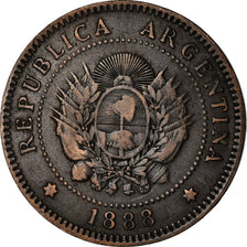 Coin, Argentina, Centavo, 1888, VF(30-35), Bronze, KM:32
