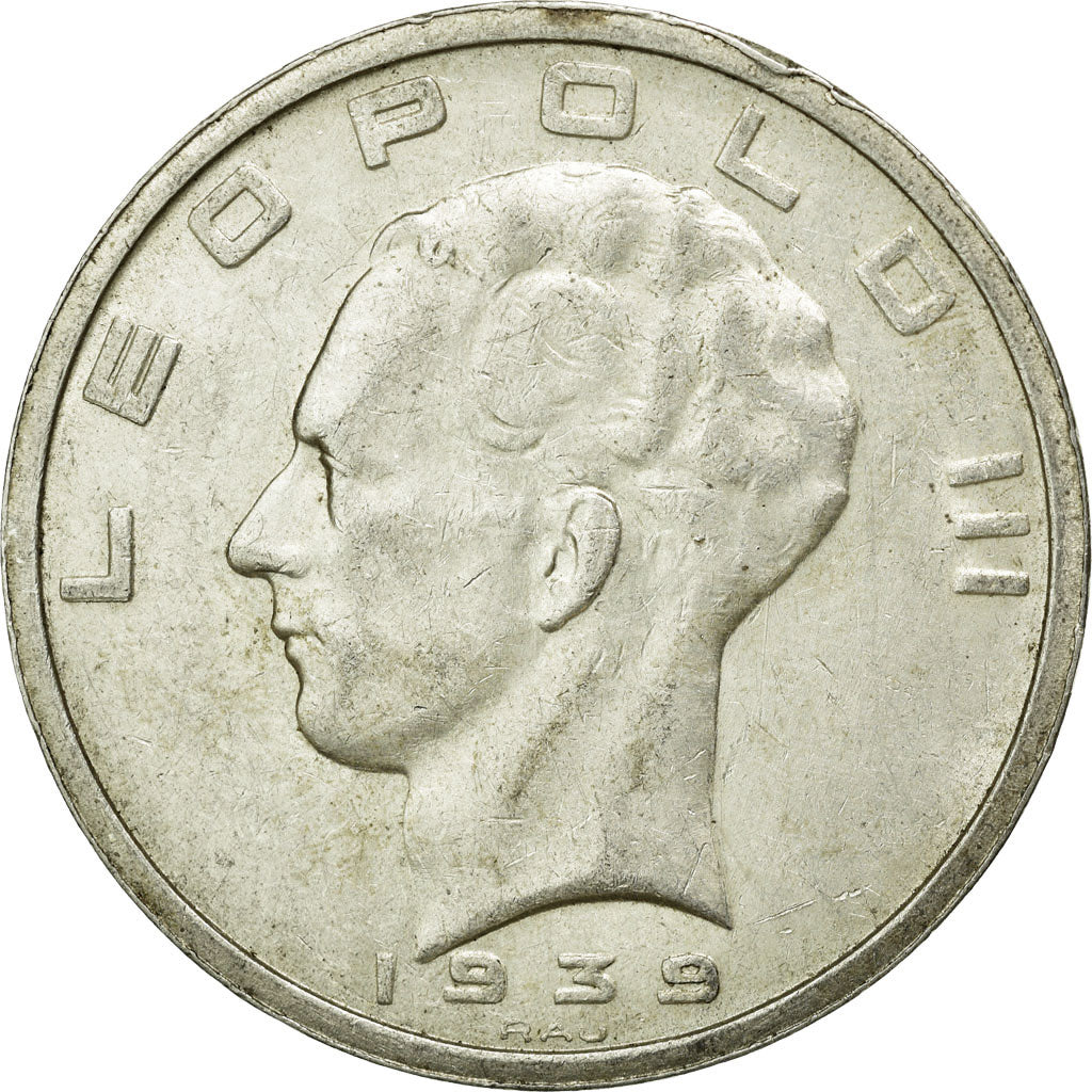 Coin, Belgium, 50 Francs, 50 Frank, 1939, AU(50-53), Silver, KM:122.1