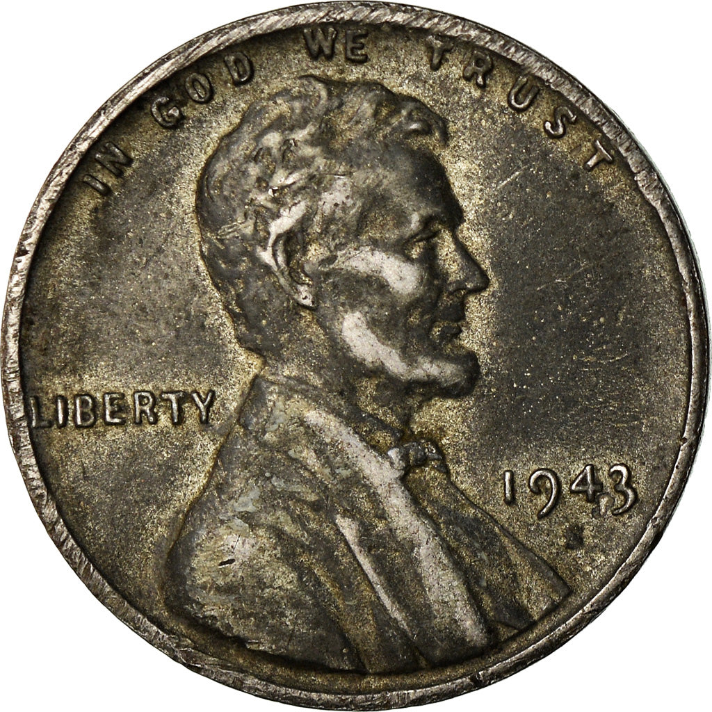 Coin, United States, Lincoln Cent, Cent, 1943, U.S. Mint, San Francisco