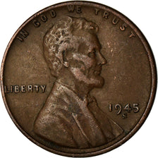 Coin, United States, Lincoln Cent, Cent, 1945, U.S. Mint, San Francisco