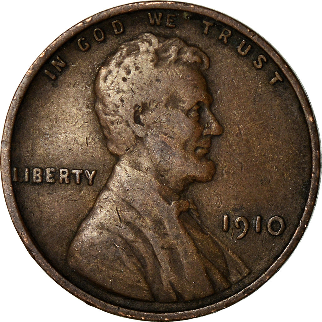Coin, United States, Lincoln Cent, Cent, 1910, U.S. Mint, Philadelphia