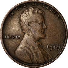 Coin, United States, Lincoln Cent, Cent, 1910, U.S. Mint, Philadelphia