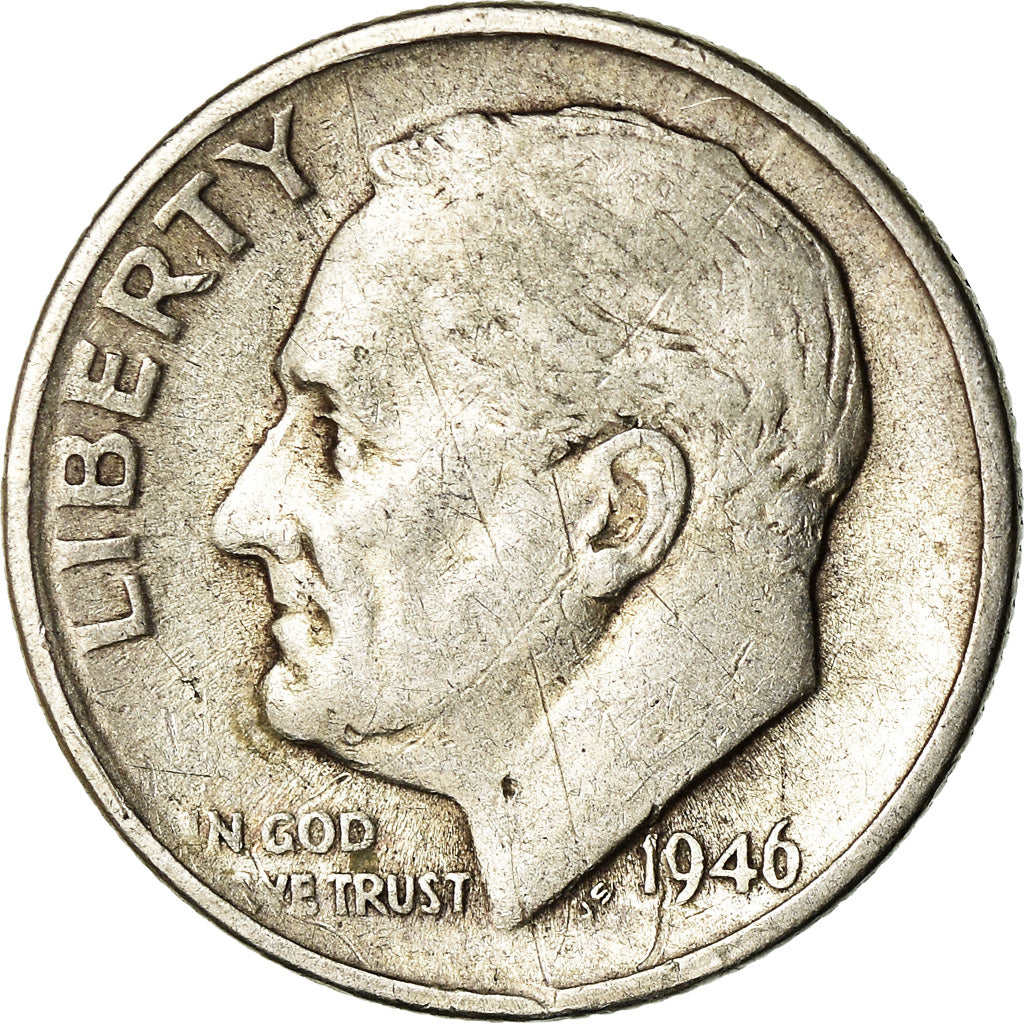 Coin, United States, Roosevelt Dime, Dime, 1946, U.S. Mint, San Francisco