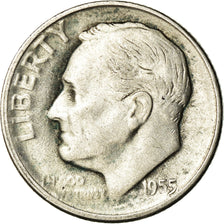 Moneta, Stati Uniti, Roosevelt Dime, Dime, 1955, U.S. Mint, San Francisco, MB+