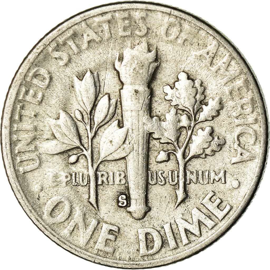 Moneta, Stati Uniti, Roosevelt Dime, Dime, 1955, U.S. Mint, San Francisco, MB+