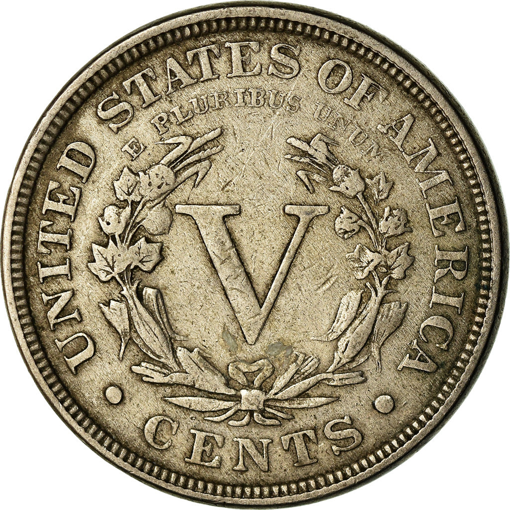 Coin, United States, Liberty Nickel, 5 Cents, 1887, U.S. Mint, Philadelphia
