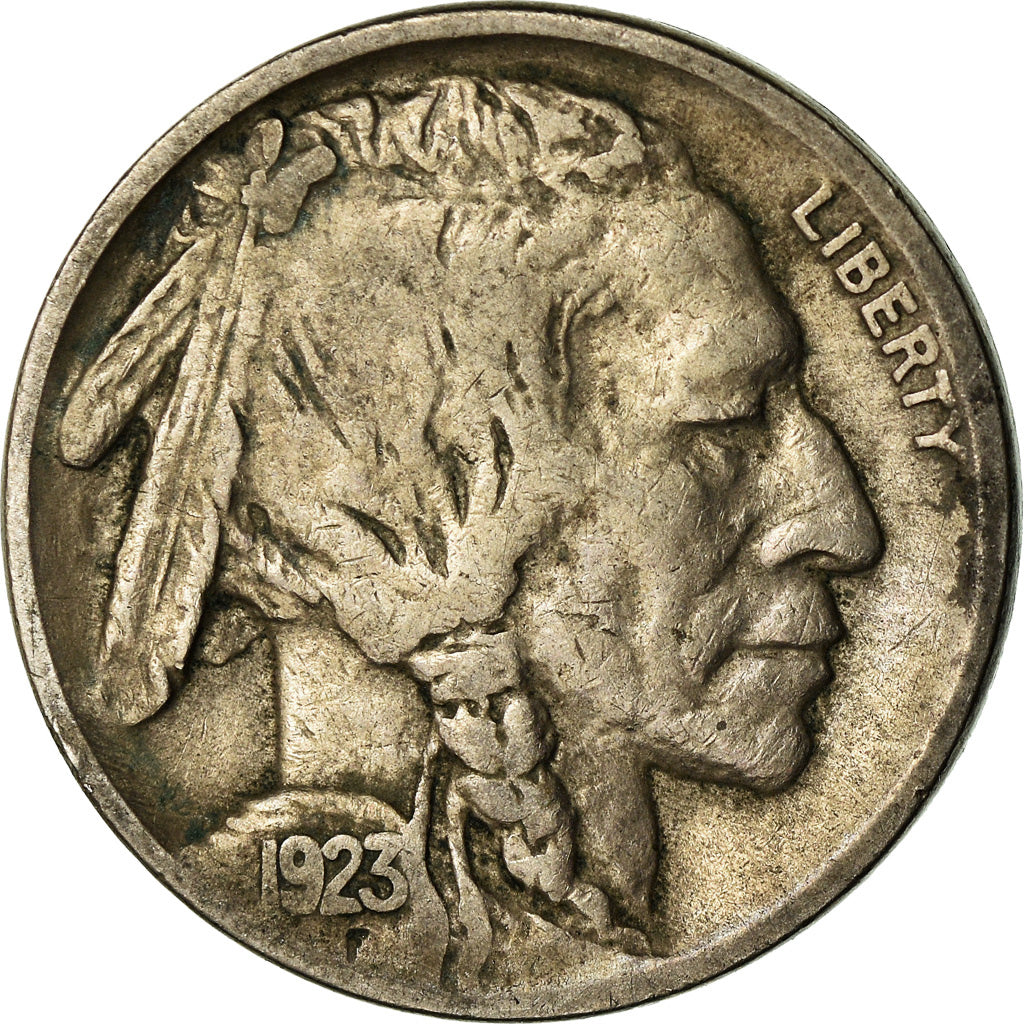 Coin, United States, Buffalo Nickel, 5 Cents, 1923, U.S. Mint, Philadelphia