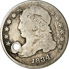 Coin, United States, Liberty Cap Dime, Dime, 1834, U.S. Mint, Philadelphia
