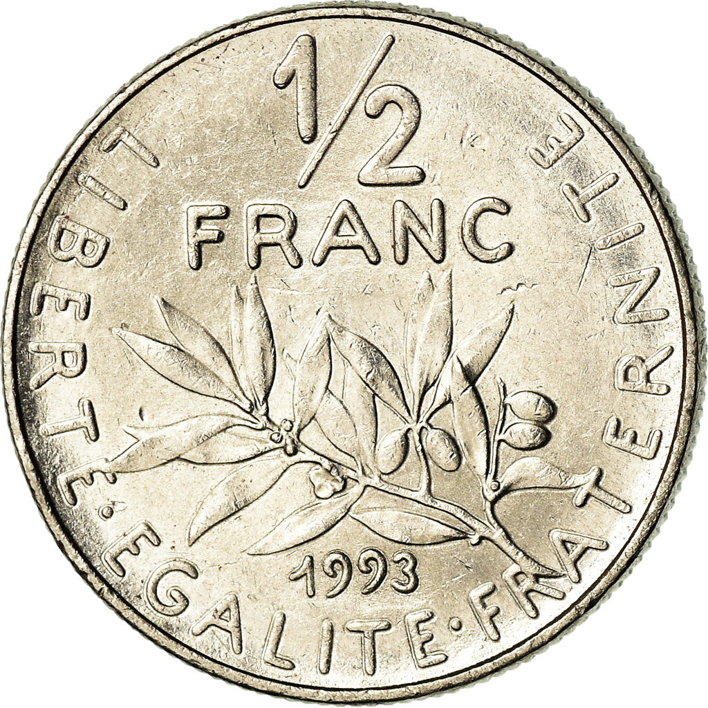 Moneta, Francia, Semeuse, 1/2 Franc, 1993, Paris, SPL-, Nichel, KM:931.1
