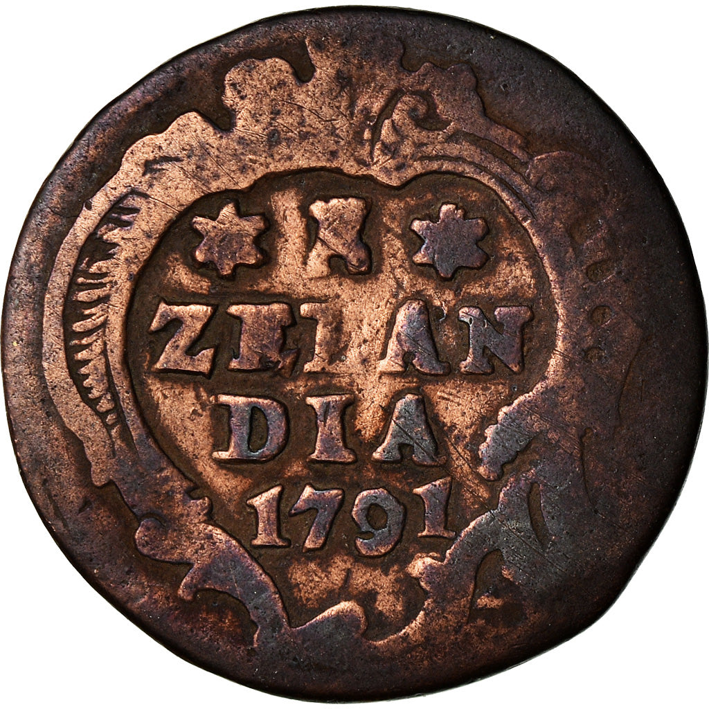 Coin, Netherlands, ZEELAND, Duit, 1791, VF(20-25), Copper, KM:101.1