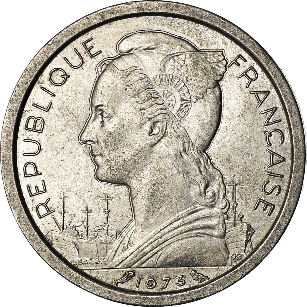 Coin, Réunion, Franc, 1973, EF(40-45), Aluminum, KM:6.1