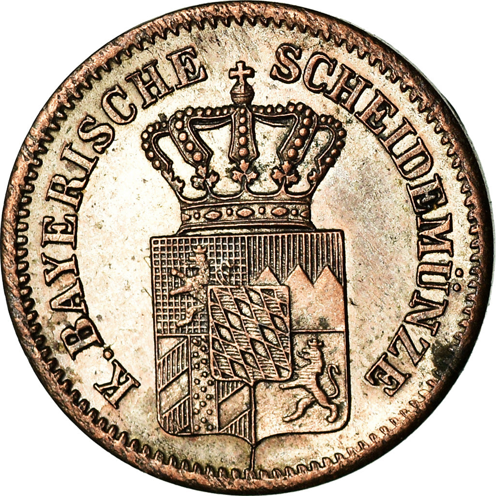 Münze, Deutsch Staaten, BAVARIA, Ludwig II, Kreuzer, 1869, SS, Silber, KM:873