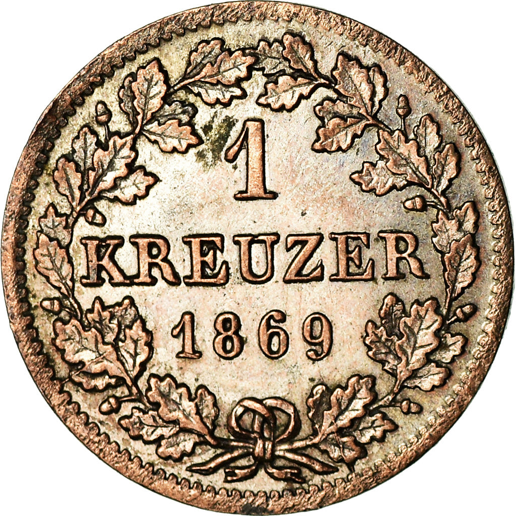 Münze, Deutsch Staaten, BAVARIA, Ludwig II, Kreuzer, 1869, SS, Silber, KM:873