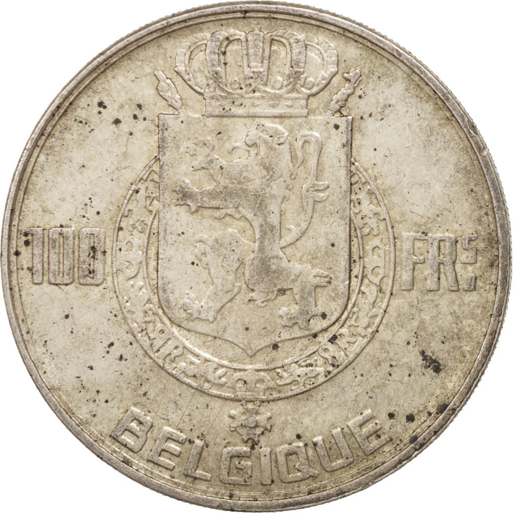 Belgium, 100 Francs, 100 Frank, 1948, AU(50-53), Silver, KM:138.1