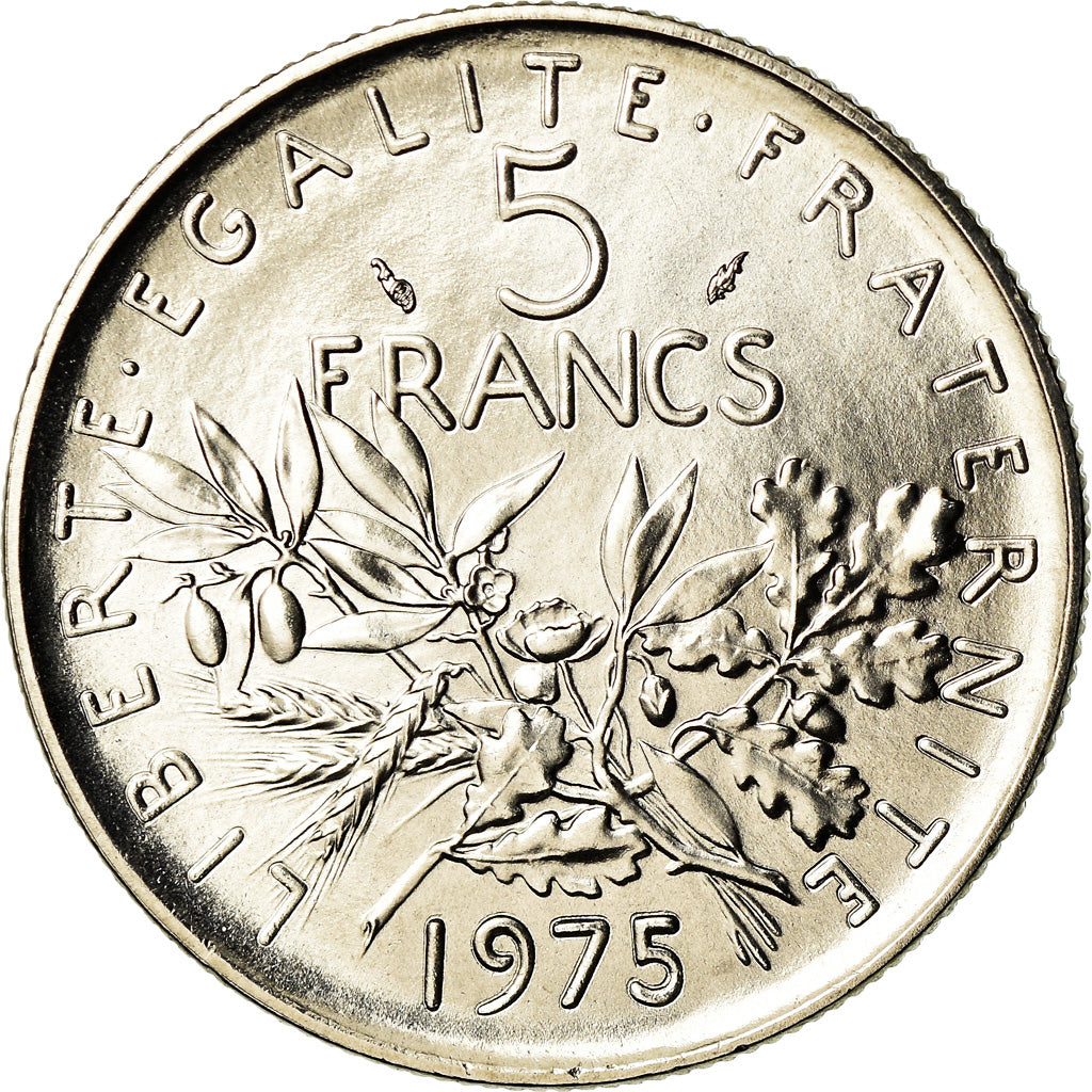 Coin, France, Semeuse, 5 Francs, 1975, Paris, MS(65-70), Nickel Clad