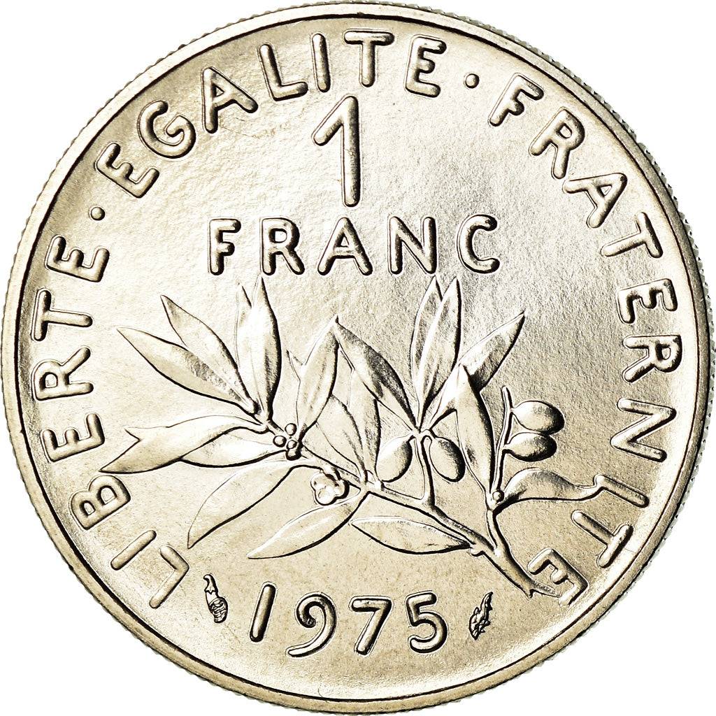 Coin, France, Semeuse, Franc, 1975, Paris, MS(65-70), Nickel, KM:925.1