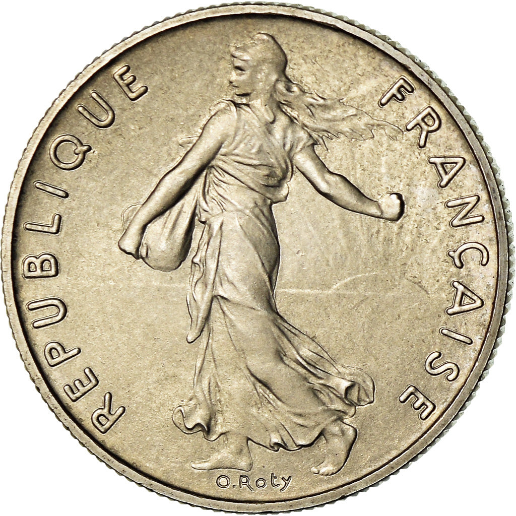Moeda, França, Semeuse, 1/2 Franc, 1975, Paris, MS(65-70), Níquel, KM:931.1