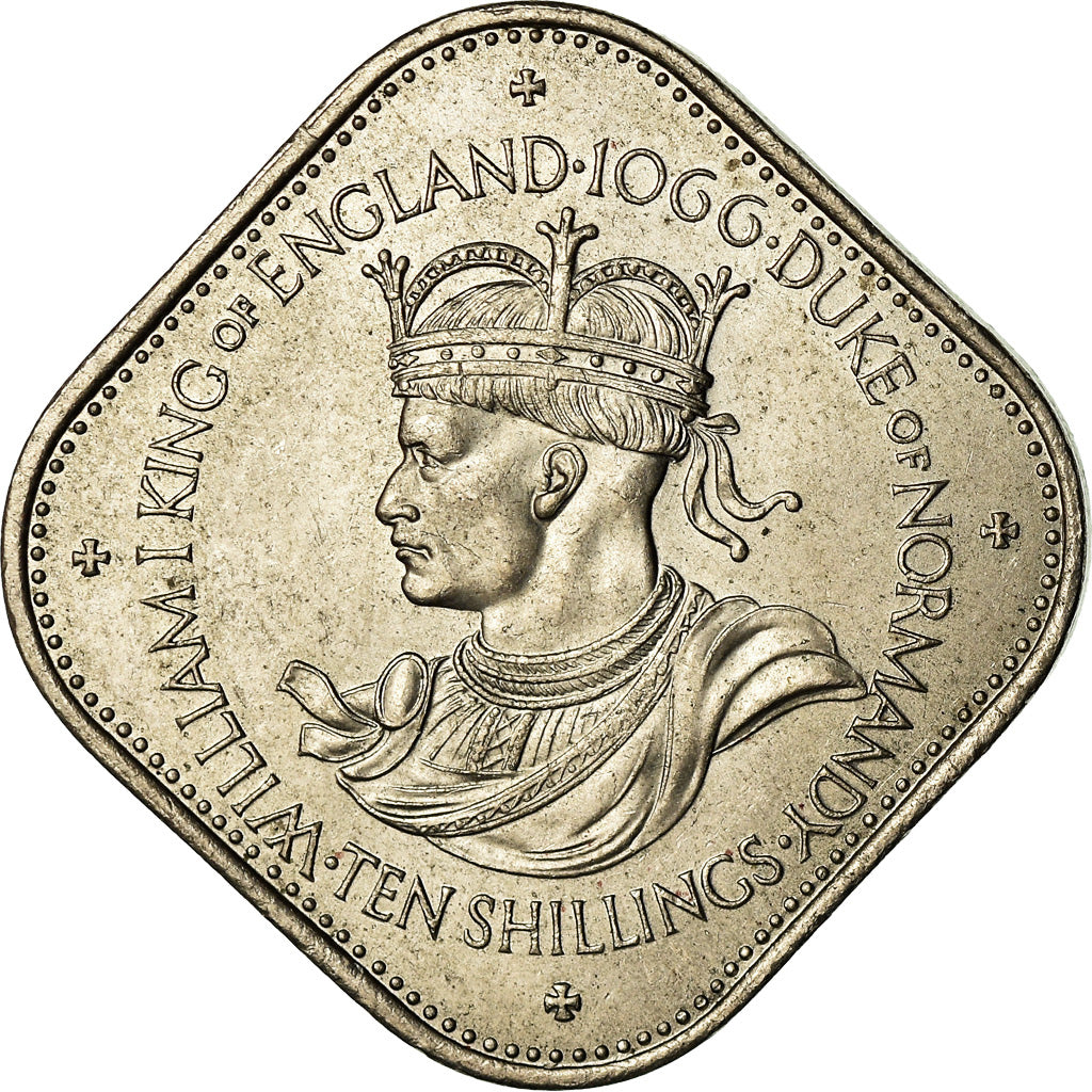 Coin, Guernsey, Elizabeth II, 10 Shilling, 1966, Heaton, EF(40-45)