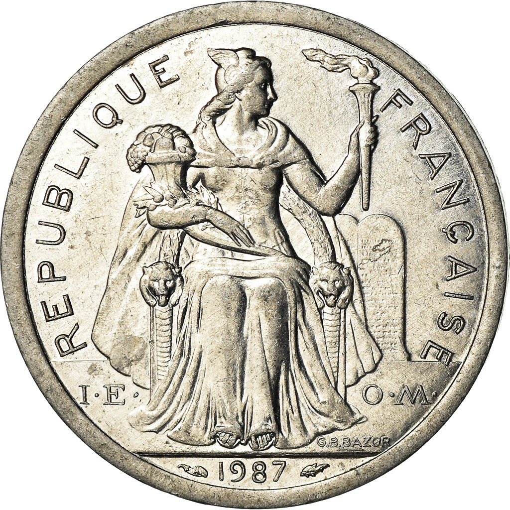 Moneta, Nuova Caledonia, 2 Francs, 1987, Paris, SPL-, Alluminio, KM:14