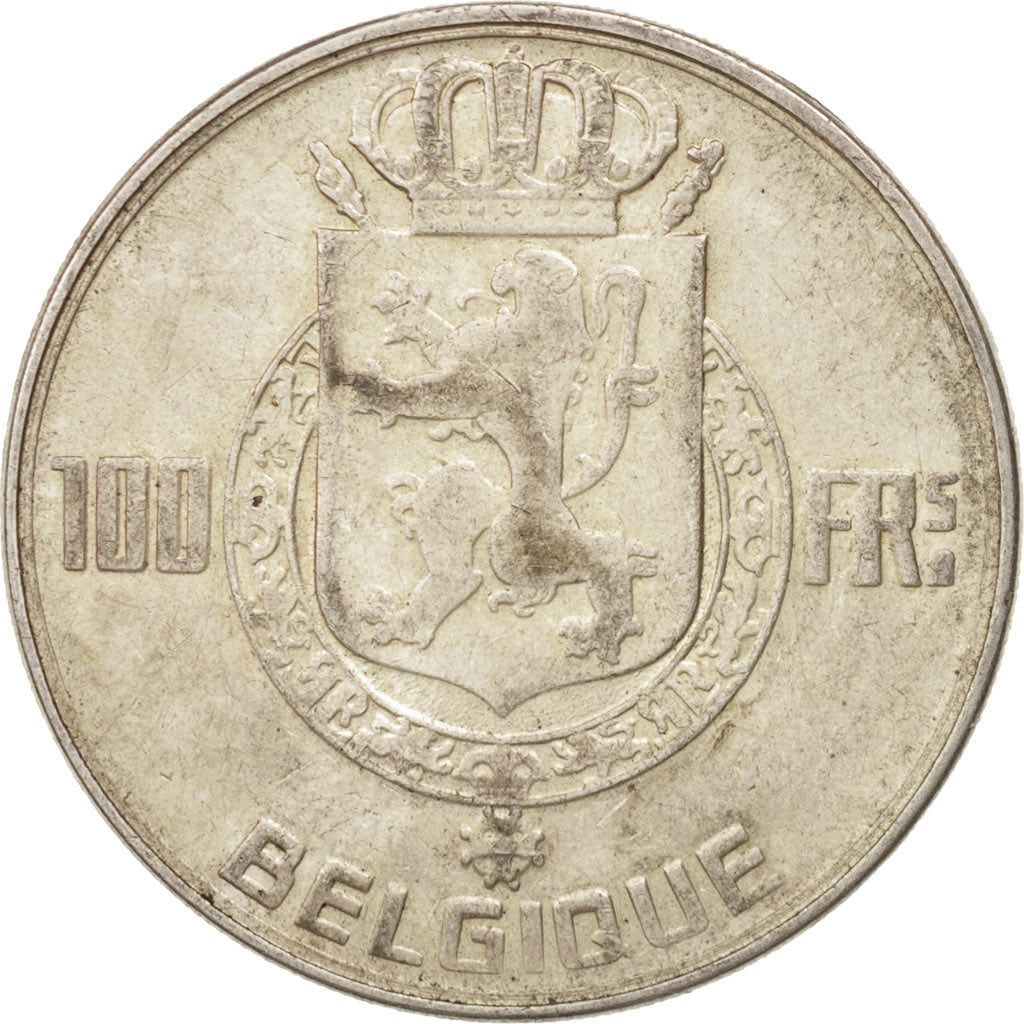 Belgium, 100 Francs, 100 Frank, 1948, AU(50-53), Silver, KM:138.1