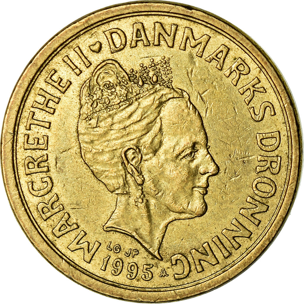 Moneta, Danimarca, Margrethe II, 10 Kroner, 1995, Copenhagen, BB