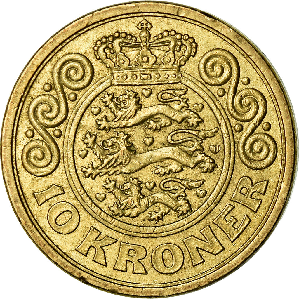 Moneta, Danimarca, Margrethe II, 10 Kroner, 1995, Copenhagen, BB