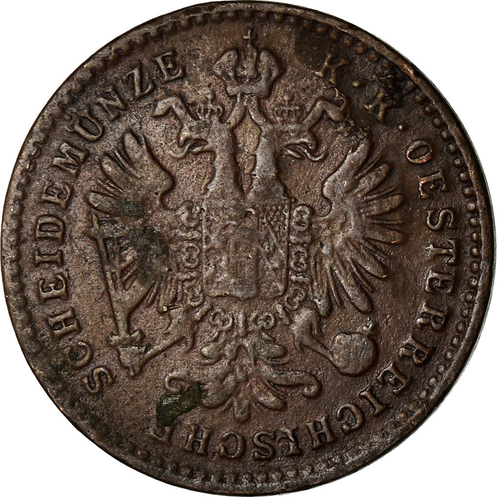 Moneta, Austria, Franz Joseph I, Kreuzer, 1881, MB+, Rame, KM:2186