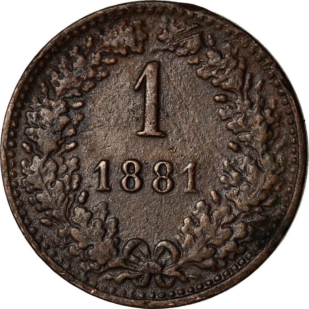 Moneta, Austria, Franz Joseph I, Kreuzer, 1881, MB+, Rame, KM:2186