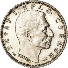 Coin, Serbia, Peter I, Dinar, 1915, Paris, MS(63), Silver, KM:25.3