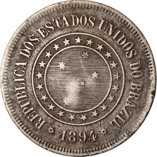 Coin, Brazil, 100 Reis, 1894, VF(30-35), Copper-nickel, KM:492