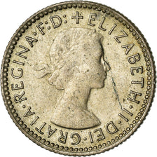 Münze, Australien, Elizabeth II, Sixpence, 1955, Melbourne, S+, Silber, KM:58