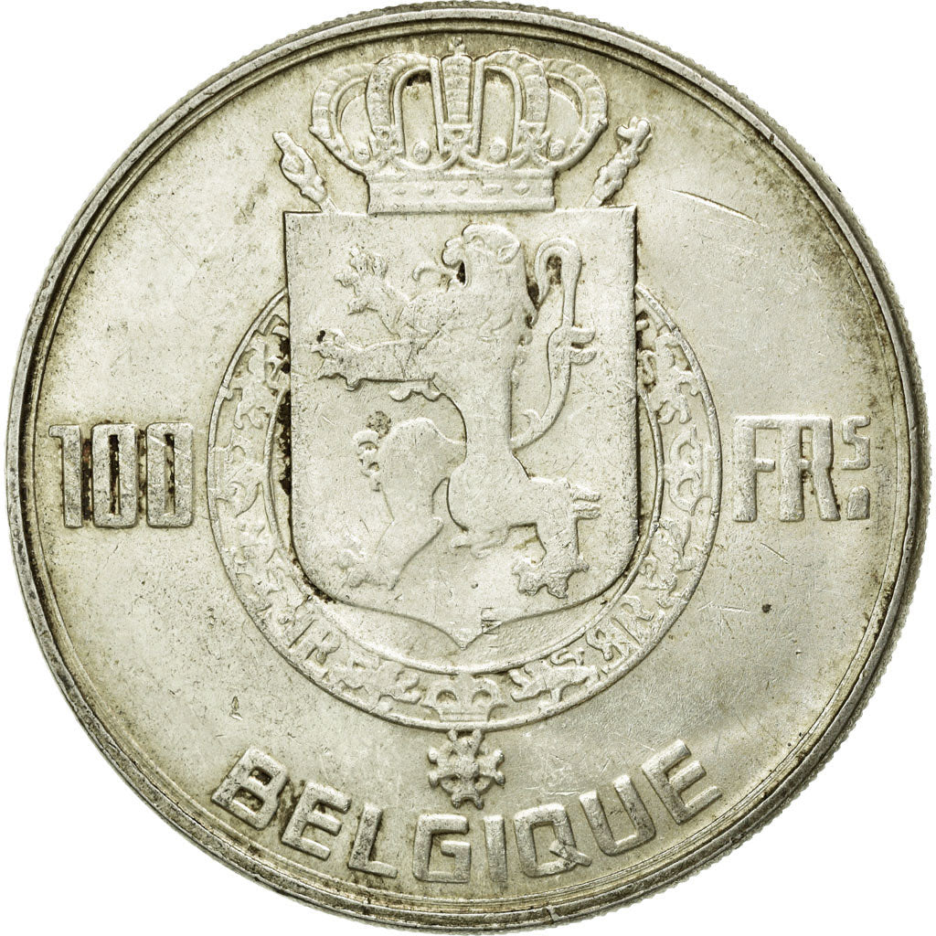 Coin, Belgium, 100 Francs, 100 Frank, 1950, AU(50-53), Silver, KM:138.1