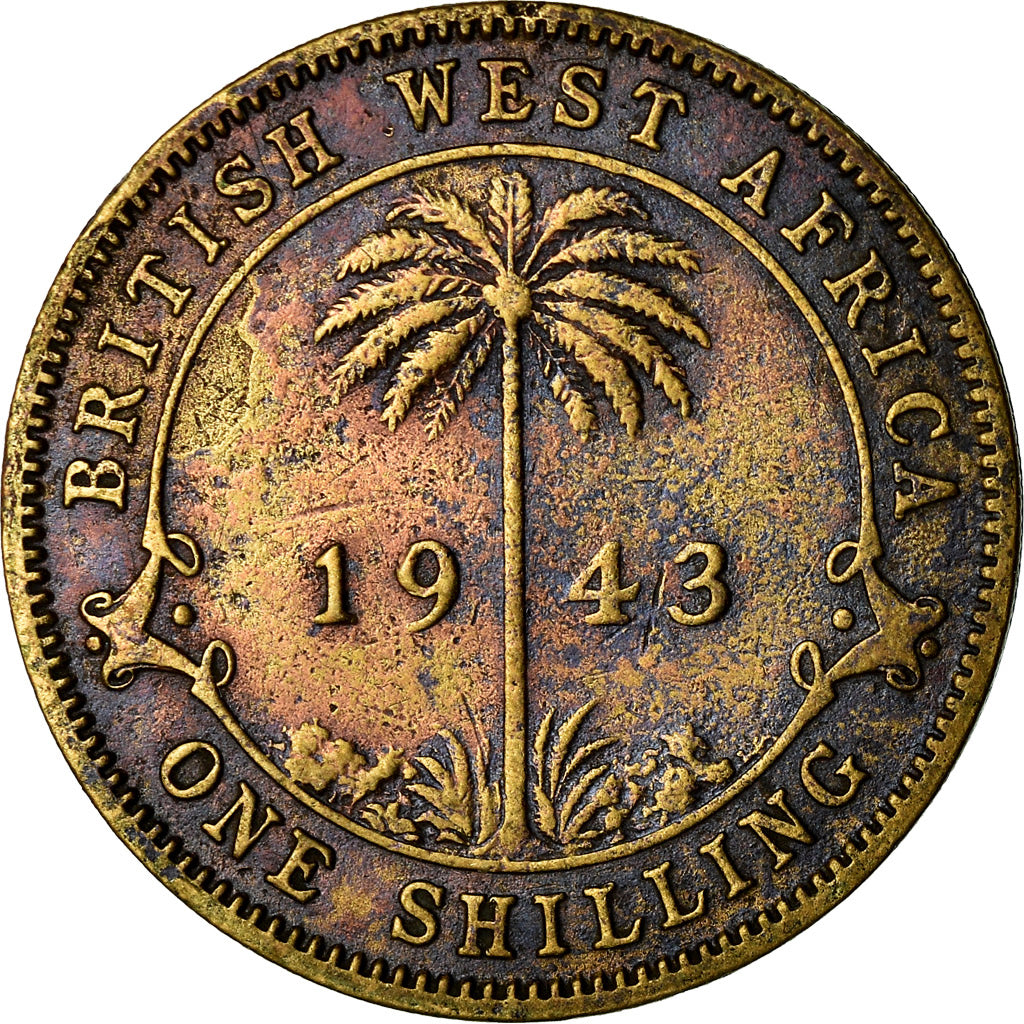 Monnaie, BRITISH WEST AFRICA, George VI, Shilling, 1943, TB+, Nickel-brass