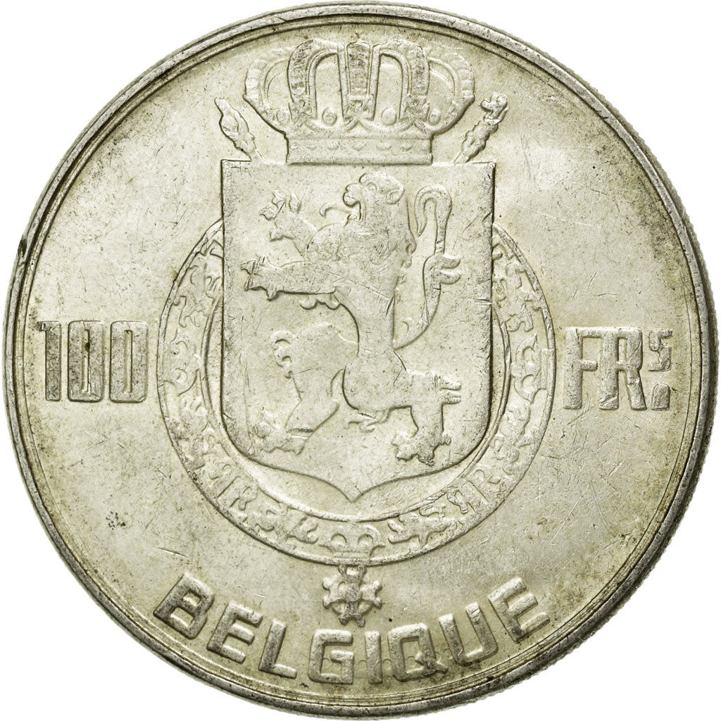 Coin, Belgium, 100 Francs, 100 Frank, 1950, AU(50-53), Silver, KM:138.1