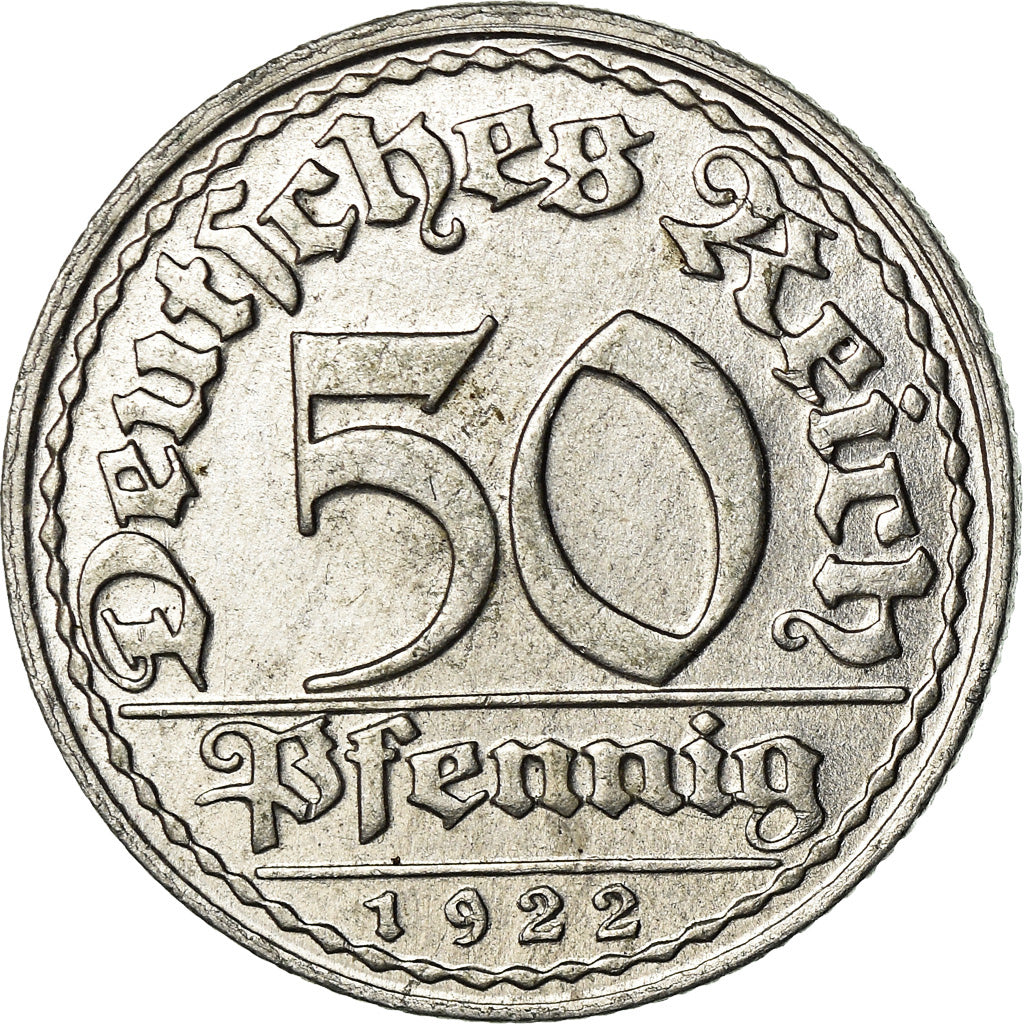 Moneta, GERMANIA, REPUBBLICA DI WEIMAR, 50 Pfennig, 1922, Munich, SPL-