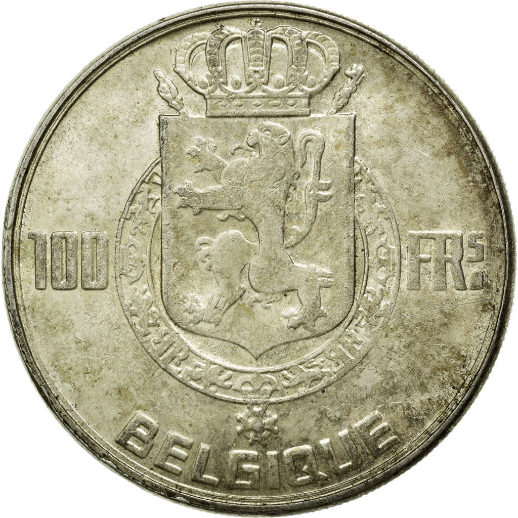 Coin, Belgium, 100 Francs, 100 Frank, 1950, AU(50-53), Silver, KM:138.1