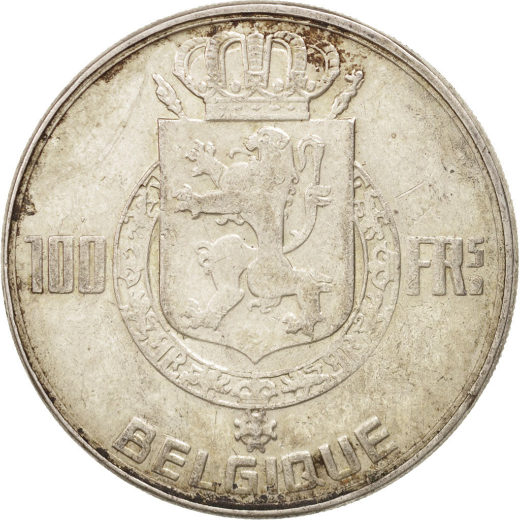 Coin, Belgium, 100 Francs, 100 Frank, 1950, AU(50-53), Silver, KM:138.1