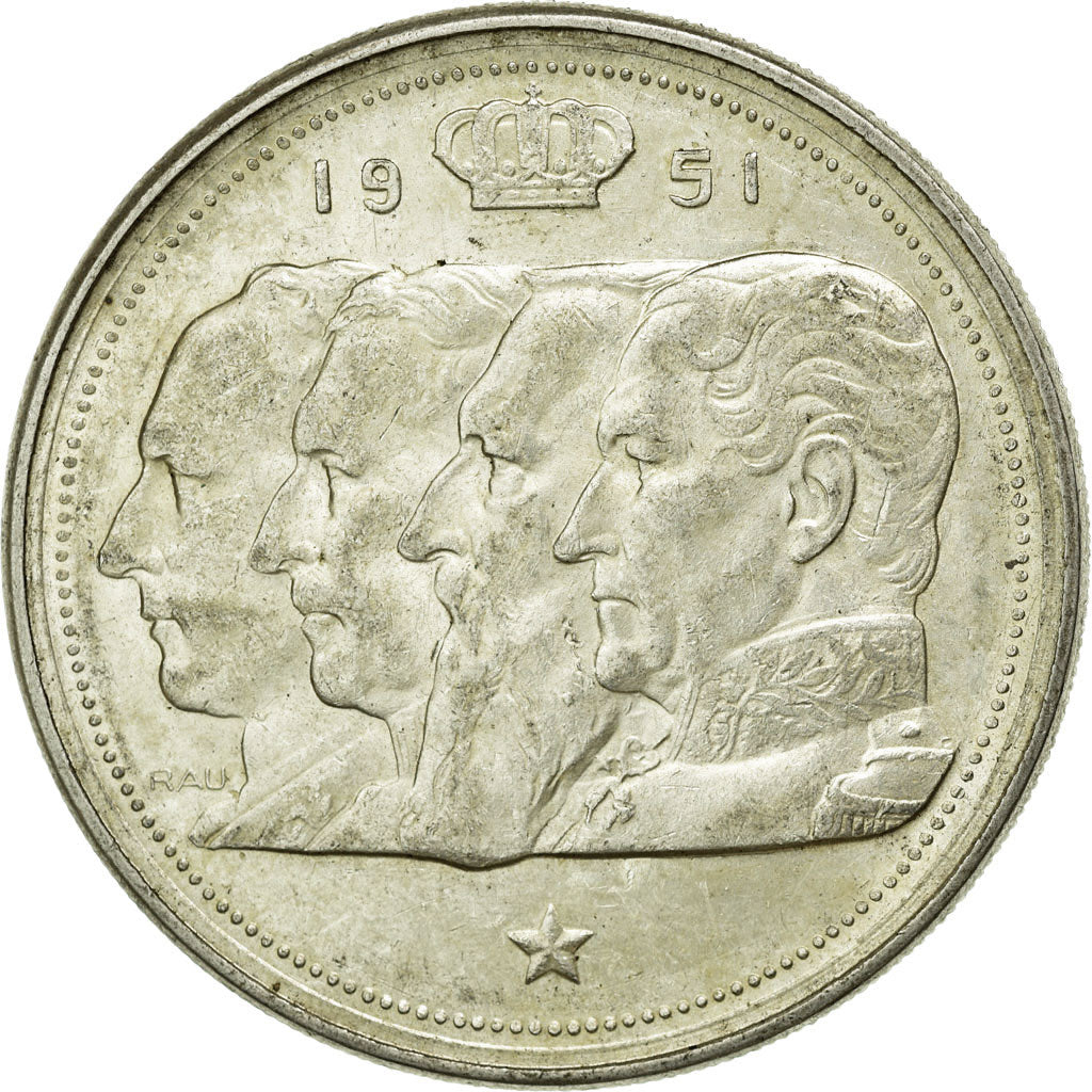 Coin, Belgium, 100 Francs, 100 Frank, 1951, AU(55-58), Silver, KM:139.1