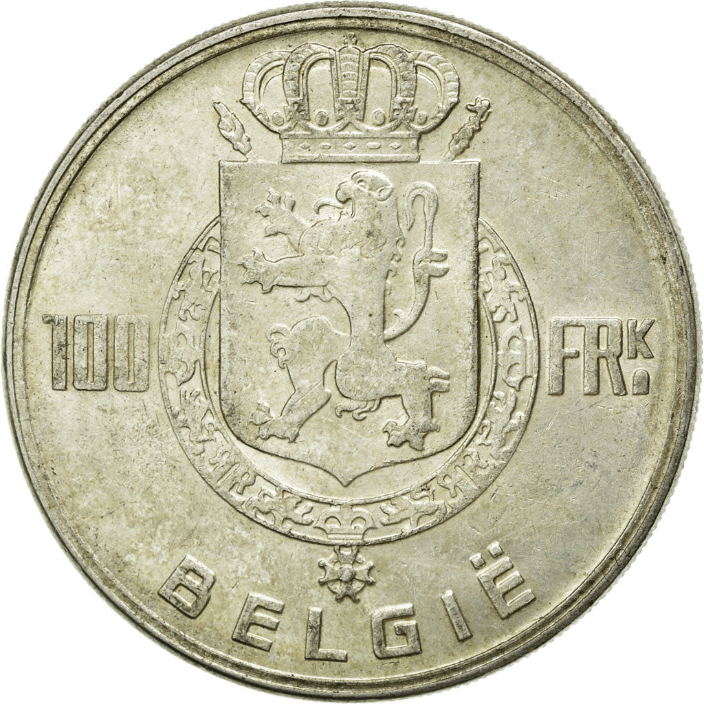 Coin, Belgium, 100 Francs, 100 Frank, 1951, AU(55-58), Silver, KM:139.1