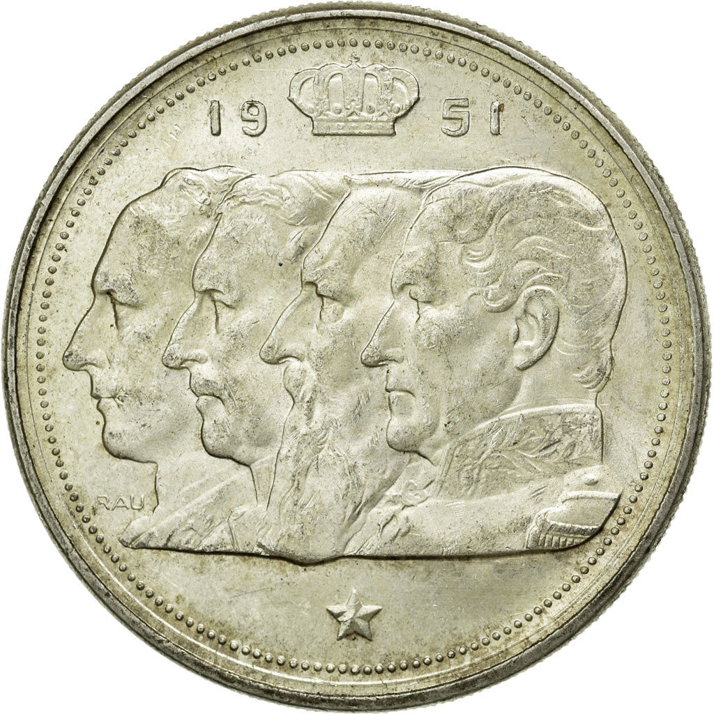Coin, Belgium, 100 Francs, 100 Frank, 1951, AU(55-58), Silver, KM:139.1