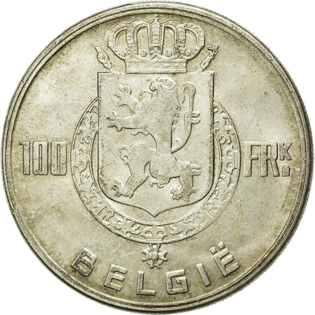 Coin, Belgium, 100 Francs, 100 Frank, 1951, AU(55-58), Silver, KM:139.1